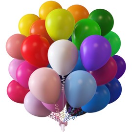 KALOR 12 Inch Rainbow Balloons, 50 Pcs Latex Helium Balloons for Kid's Birthday Party, Baby Shower, Wedding, Graduate Party Decorations