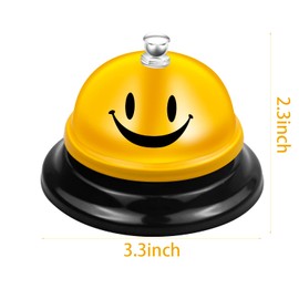 Eruinfang Call Service Bell Stainless Steel Desk Chrome Game Front Bells Kitchen Reception for Schools, Dinner, Hotel, Yellow, 3.3 x 2.3 inch (Eruinfangtrdz048)