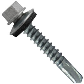 12 x 1-1/2" NO Paint Type 3 Metal Roofing Screws - Hex Head Drill Point - 9/16" EPDM Washer. 6 X 250 Bags - 1,500 Screws