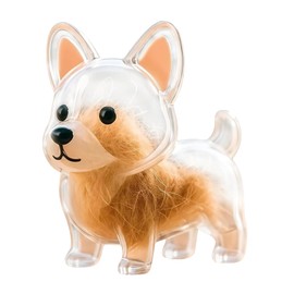 hhdatc Pet Hair Keepsake Keychain Memorial Charm with Transparent Bottle for Collecting Dog or Cat Fur Portable Pet Hair Storage Capsule for Pet Lovers(Corgi)
