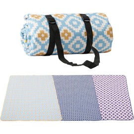 Picnic Blankets, Waterproof Picnic Blanket Portable with Carry Strap, 80"×80" Extra Large Picnic Blanket, Foldable Outdoor Camping blanket Checkered Picnic Mat for Camping Park Beach Grass (Sky Blue)