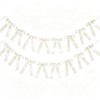 2Strings 16Pcs Ivory White Bow Garland Banner Pre-Strung Satin Ribbon
