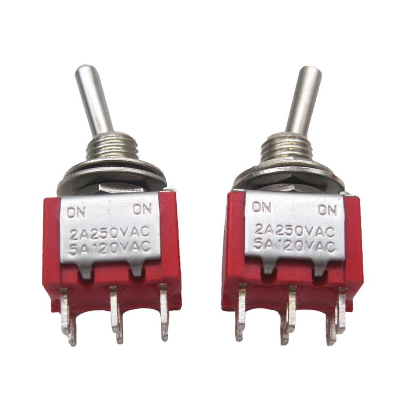 mxuteuk 8pcs 6 Terminal 2 Position DPDT Mini Miniature Toggle