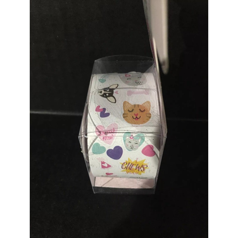 Creatology Valentine's Day Sticker Roll 42 Pc Cat/DogTo From Card