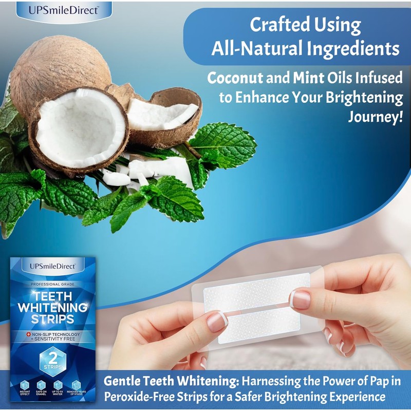 UPSmileDirect Professional Teeth Whitening Strips, 42 Strips, Non-Sensitive Formula, Peroxide
