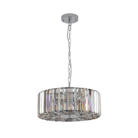 4-Light 16.5" Round Polished Chrome Crystal Chandeliers Pendant Lights for Living Dining RoomShade color: chrome, Lamp Power(W): 0-240W (No Bulbs), Number of Lights: 4, Product Size: 42*42*22-136CM