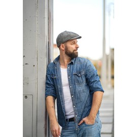 WEROR WEROR-324.1 Men's Flat Cap (56-57, Grey)