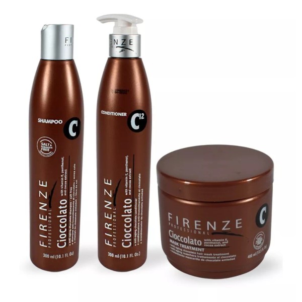 Firenze Kit Shampoo+acondicionador+tratamiento Cioccolato Firenze