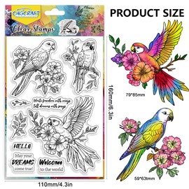 CHGCRAFT Transparent Stamp Small Birds Silicon Transparent Stamp Small Birds Silicon Stamp Seal DIY Clipboard Diary Photo Card Decoration Card Making