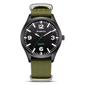 LIGE Watches for Men Unisex Military Sports Nylon Band Analog Quartz Watch