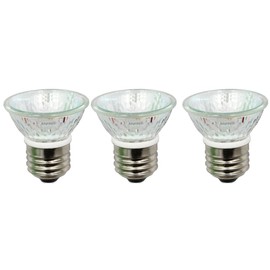 Anyray A1876Y (3-Bulbs) HR16 120V 35W E27/ E26 MR-16 35 Watt JDR C Halogen Bulb Lamp FMW Flood with Lens