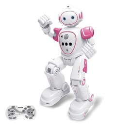 WEECOC RC Robot Toys Gesture Sensing Smart Robot Toy for Kids Can Singing Dancing Speaking Christmas Birthday Gift (Pink)