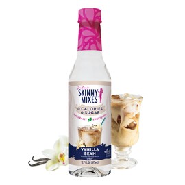 Jordan's Skinny Syrups Sugar Free Syrup, Vanilla Bean Syrup, 12.6 oz, Zero Sugar and Zero Calorie Flavoring for Coffee, Protein Shake, Cocktail or Mocktail Drinks and More, Naturally Sweetened Line