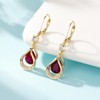 Dangle Earrings Trendy Leverback Birthstone Earrings 14K White Gold Teardrop