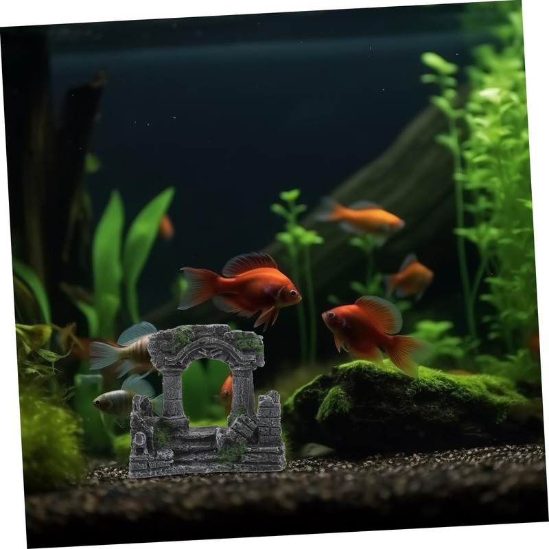 CIYODO Aquarium Decor Resin Roman Column Fish Tank Ornaments Classical
