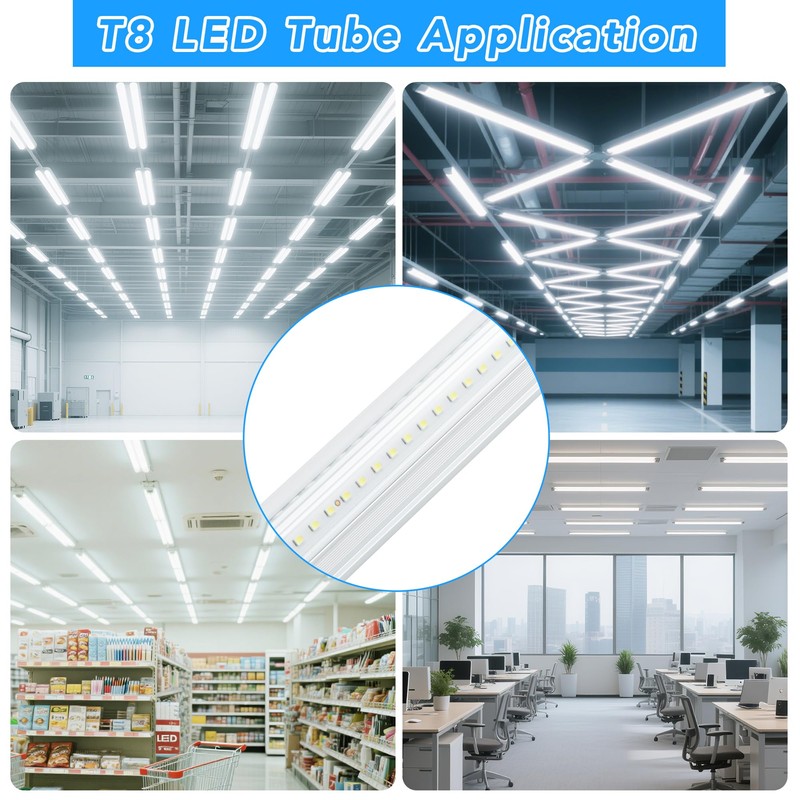 Dzkafycm 4FT LED Shop Lights, 4 Pack T8 Linkable LED