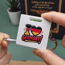 Azeeda 'I Love Germany!' Keyring Tape Measure/Spirit Level Tool (KM00039651)