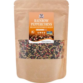 52USA Rainbow Peppercorns, 12oz, Peppercorn for Grinder Refill, Whole White Pepper corns, Red Peppercorn, Black Peppercorns, Mixed Peppercorns, Rainbow Pepper Mix