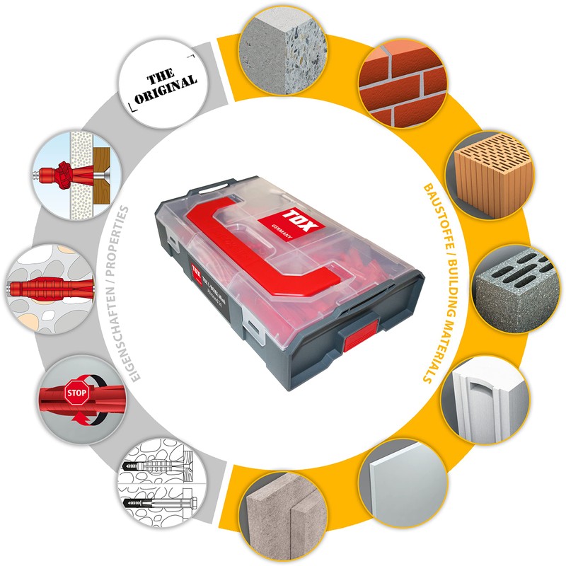 TOX L-BOXX Mini Allround Tri Dowel Set Effective, Compact, Clear,