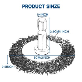EASYIKI 2 Inch Wire Brushes for Drill, Stainless Steel Wire Wheel Brushes Kit with 1/4-Inch Hex Shank, 15 Pieces