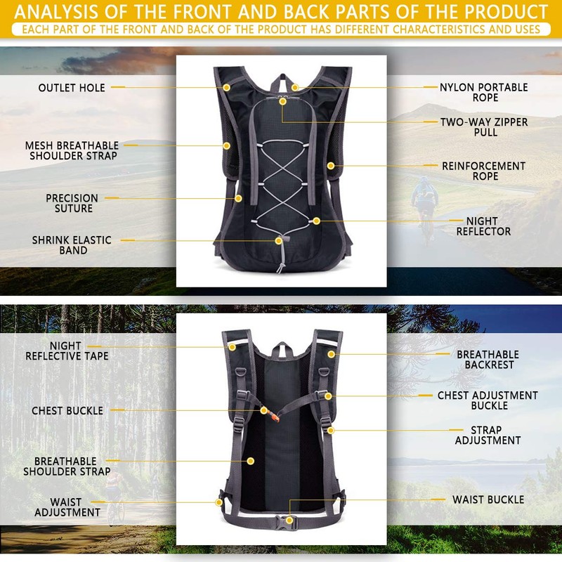 aiface 6L Bicycle Backpack Cycling Backpack Waterproof Running Backpack Foldable