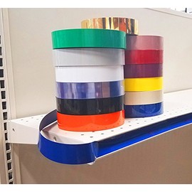 Decorative Gondola Shelving Vinyl Insert for Ticket Channel 130 FT. x 1.25 in. - 5 Pack, Blue