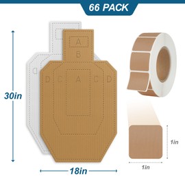 LXVOOEE 66 Pack Targets for Shooting Range, 30 x 18 Inch Shooting Cardboard Targets for Tactical Practice Self-Defense Training with Pasters
