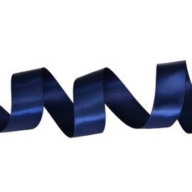 YAMA Navy Blue Double Face Satin Ribbon - 1 Inch 25 Yards for Gift Package Wrapping,Floral Design,Hair Bow Clip Making,Crafting,Sewing,Wedding Decor, Navy