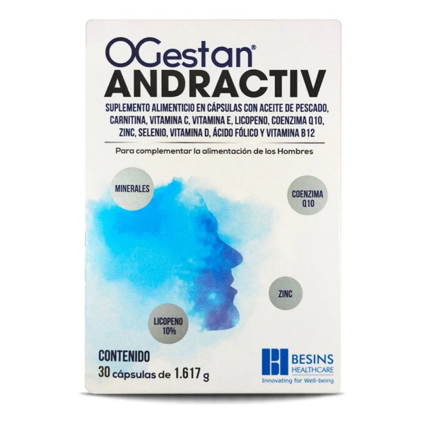 Ogestan Andractiv 30 Cápsulas | Suplemento Masculino Sabor Sin Sabor