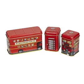 New English Teas British Traditions London Bus 3x Mini Tea Tin Gift Pack with Teabags & Loose-Leaf Tea