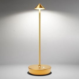 SHANGCAI Cordless Table Lamps Rechargeable, 6000mAh Battery Operated LED Desk Lamp Outdoor Waterproof Portable Touch Dimmable Table Night Light for Patio Restaurant Dining Home Gold