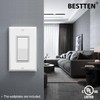 [50 Pack] BESTTEN Single Pole Decorator Wall Light Switch with