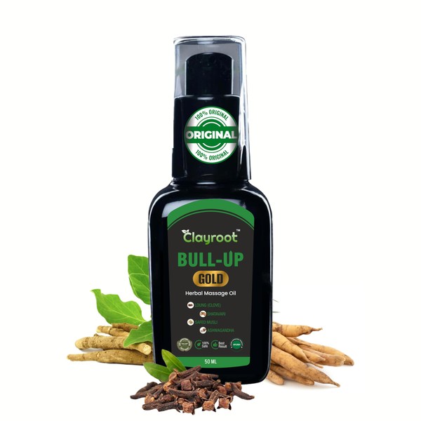 CLAYROOT CLAYROOT Bull Up Gold Herbal Massage Oil - 50ML,