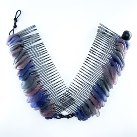 Banana Hair Clip for Thick Curly Hair, Make Easy Protective Styles (Large Peach Ribbon) (Storm Blue, Large)