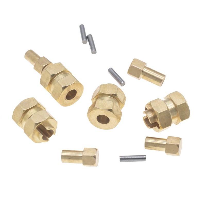 CODA RACING 4Pcs Brass Extended 7mm Hex Wheel Hubs 8mm