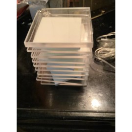 Ikea Tybble Acrylic Square Shelf Desk Table Lamp Blue LED #19972 400.665.55