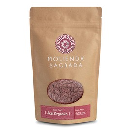 Molienda Sagrada Acai Orgánico/ Fruta Acai Concentrado en Polvo, Calidad Premium, Super Alimento, Acai, 100 gramos