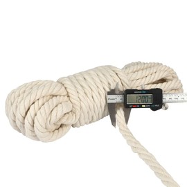 jijAcraft 10M 12MM Macrame Cord, Thick White Cotton Macrame Rope for Wall Plant Hangers Knitting DIY Crafting Decoration