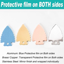 Generic Arrowhead Metal Stamping Blanks with Deburred Edges 14ga. for Metal Stamping and Engraving. Pack of 12 (Stainless Steel), Silver