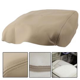 AUTOKAY Leather Armrest Center Console Lid Cover Fits for Honda Pilot 2009-2015 - Beige Tan