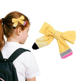 Pencil Hair Clip Bow for Girls Daughter Back to School Hair Bow Clips for Girls Teachers First Day of School Gifts Hair Bow for Kindergarten Teachers Thank You Christmas Gift from Mom Dad