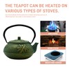 900ml Small Cast Iron Tea Kettle, SECHUDO Teapot Coated with
