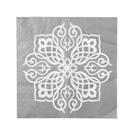 Oriental Napkins White Silver