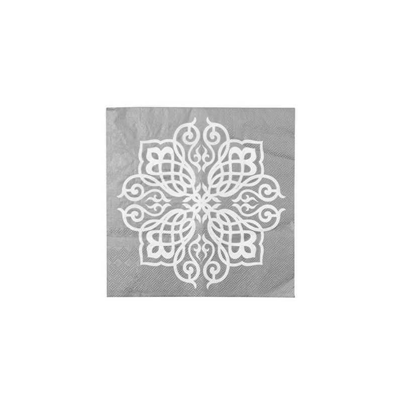 Oriental Napkins White Silver