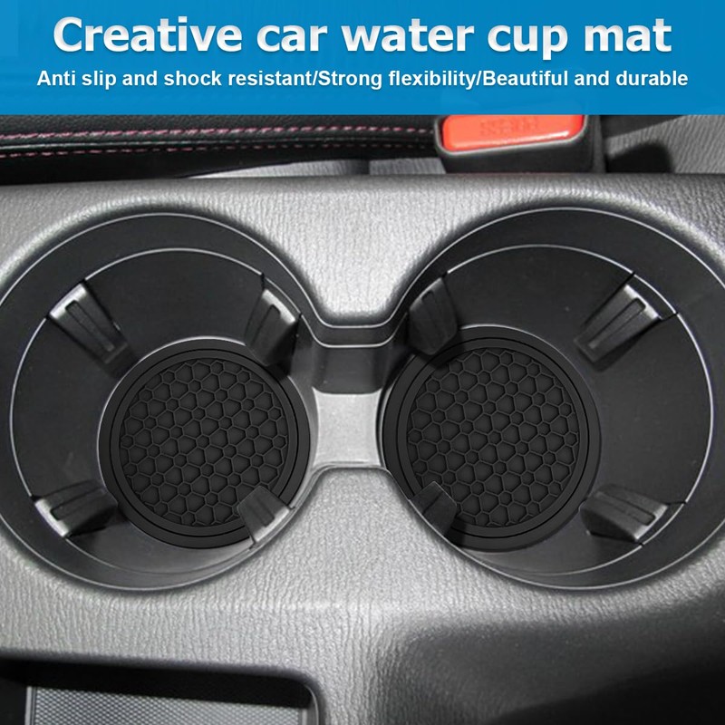 KHGUZ 4PCS Car Cup Coasters, Non-Slip Automotive Insert Cup Holder