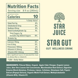 Star Juice Natural Healthy Drinks | Prebiotics and Probiotics for Women & Men | Heartburn Relief | Digestive Enzyme | Immune Support | Contains Organic Ingredients | Support Gut Health