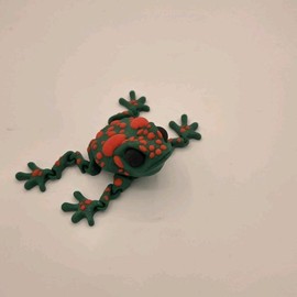 3D Printed Flexi Frogs figet toys - Color: Dark green with red spots