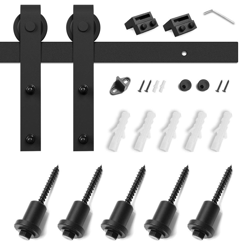 SMARTSTANDARD 7FT Sliding Barn Door Hardware Kit, Heavy Duty Track-Smoothly