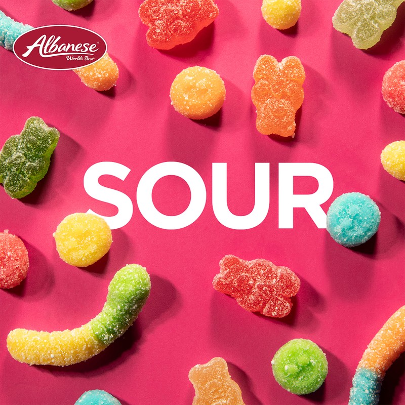 Albanese World's Best Sour Mini Neon Gummi Worms | 4.5lbs