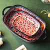 ONECCI Baking Dish Ceramic Baking Pan Blue Casserole Dish Porcelain